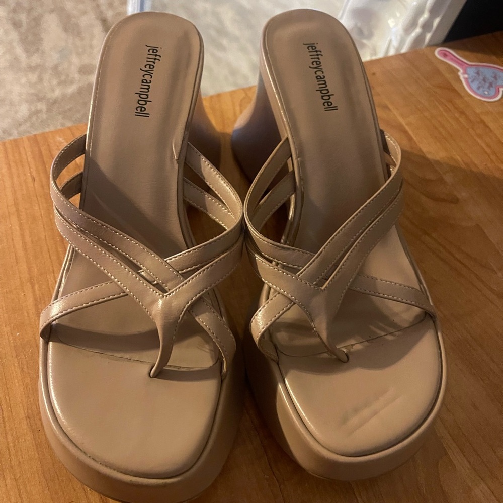 Jeffrey Campbell Beige Platform Sandals